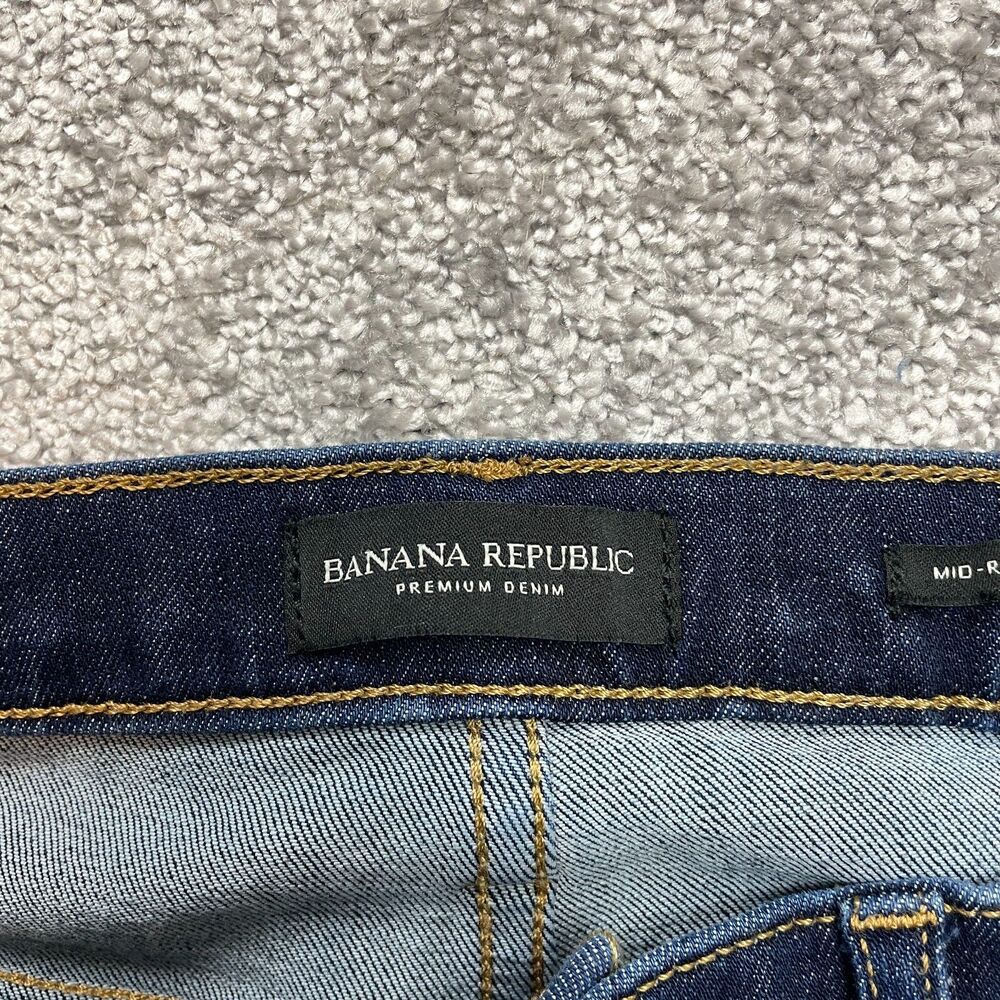 Banana Republic Mid Rise Skinny Jeans Haig Blue Vintage Dark Wash Womens 30 Reg - Picture 4 of 12